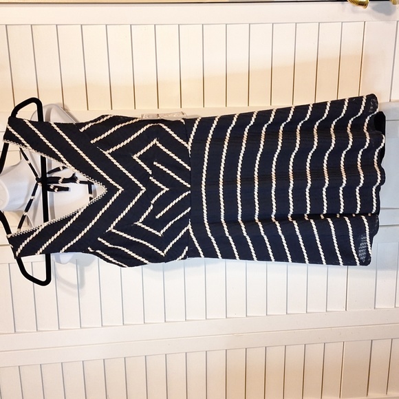 Trixxi Dresses & Skirts - Trixxi Navy blue and white striped summer dress Sz L NWT